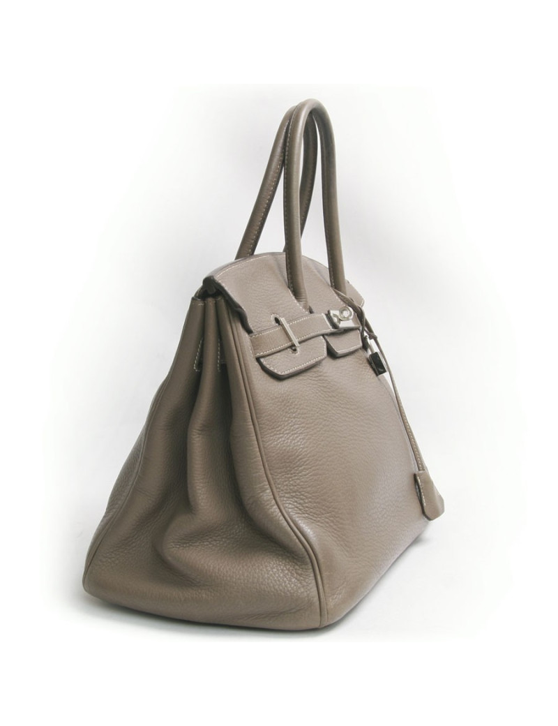 HERMES Birkin 35 taurillon clemence tow and silver palladium jewellery