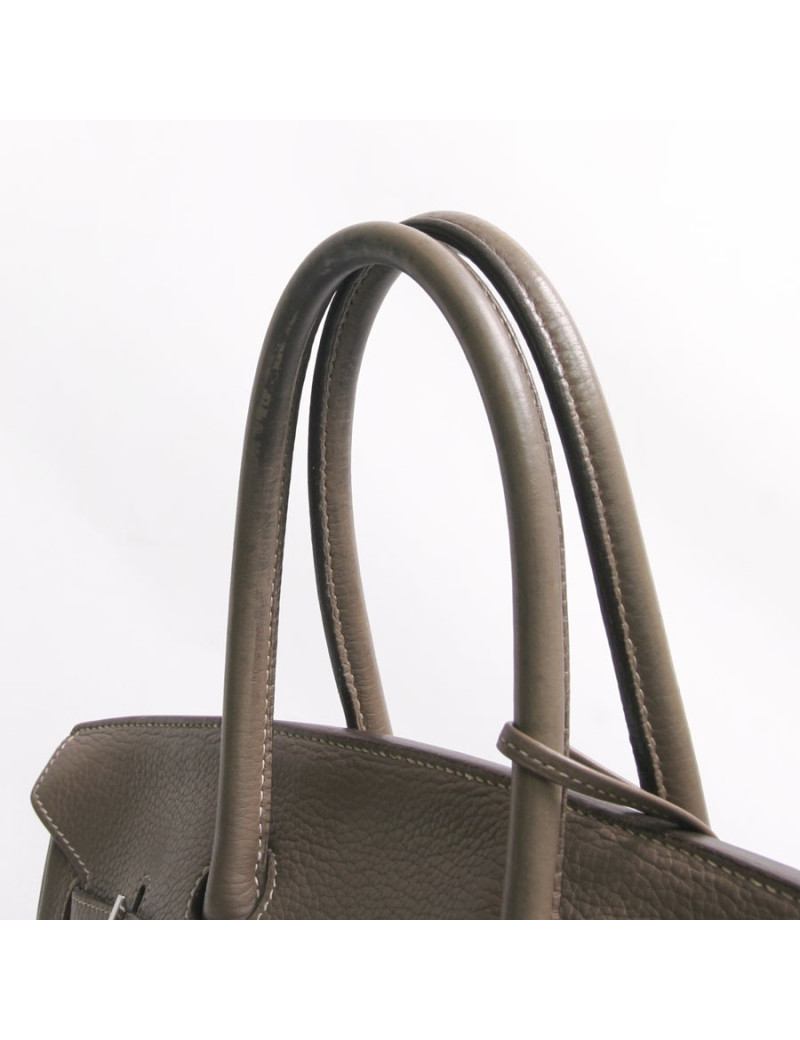 Birkin 35 HERMES taurillon clémence étoupe 