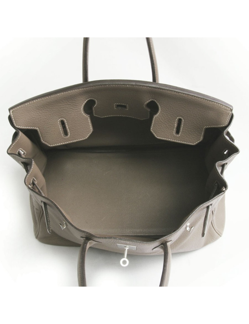 Birkin 35 HERMES taurillon clémence étoupe 
