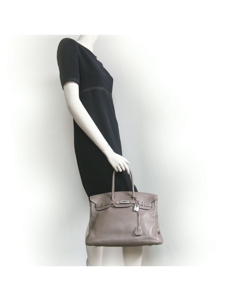 Birkin 35 HERMES taurillon clémence étoupe 