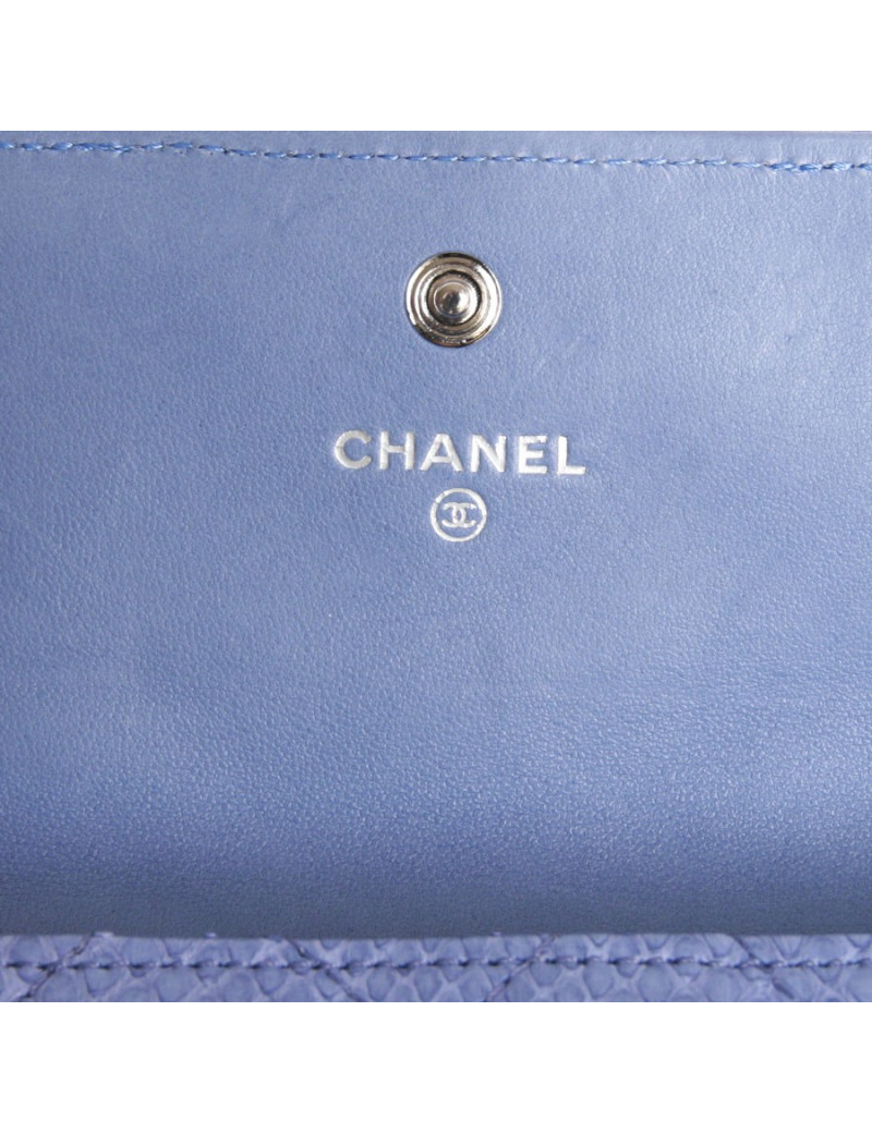 Portefeuille CHANEL en python bleu jean's