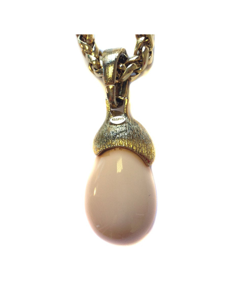 Collier pendentif corail pâle GRAFT