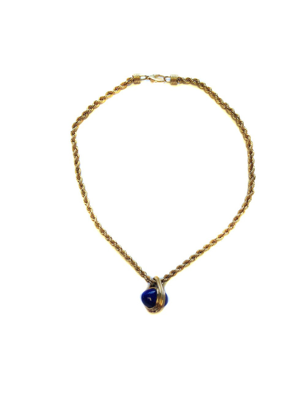 Collier pendentif Lapiz lazuli SANS MARQUE