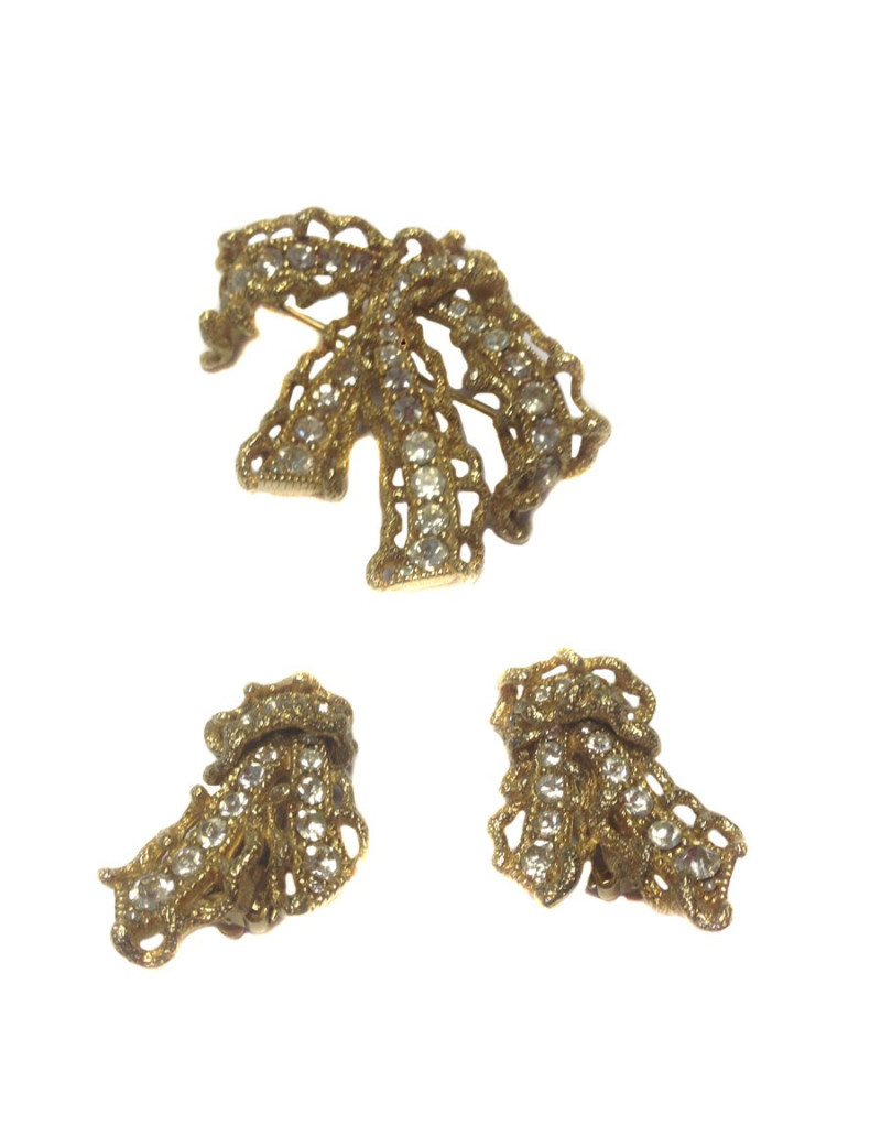 ensemble broche et clips d'oreille CINER