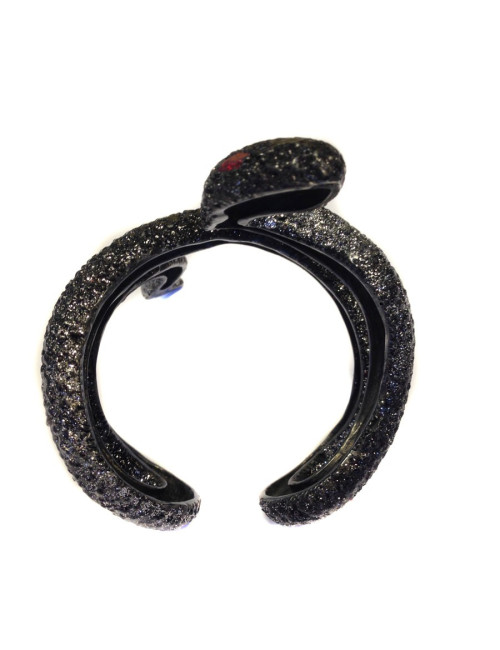 Manchette "Serpent" ruthénium  strass autres marques