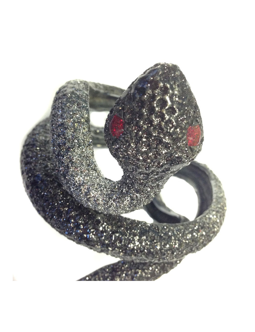 Manchette "Serpent" ruthénium  strass autres marques