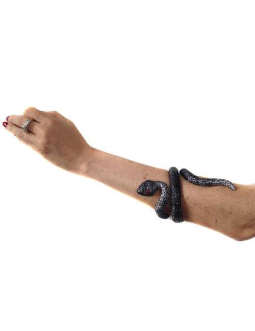 Manchette "Serpent" ruthénium  strass autres marques