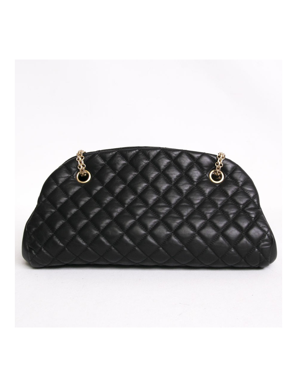 Sac CHANEL "Bowling" en cuir d'agneau lisse noir matelassé