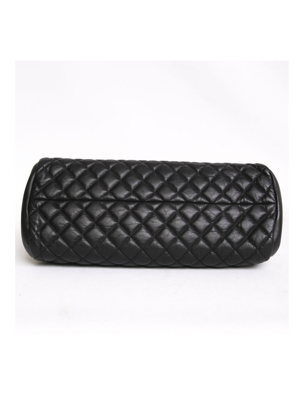 Sac CHANEL "Bowling" en cuir d'agneau lisse noir matelassé