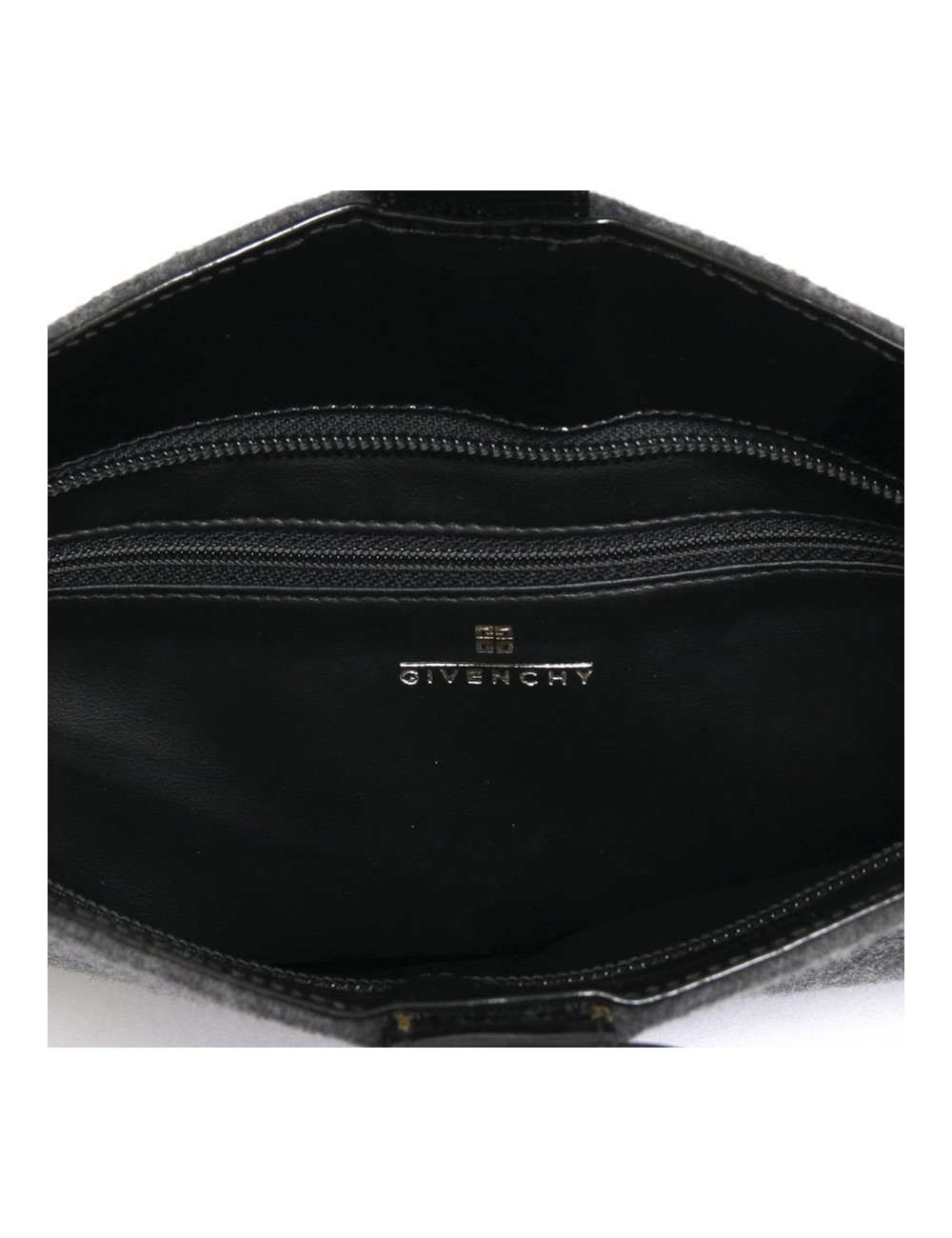 Sac GIVENCHY feutrine grise et vernis noir