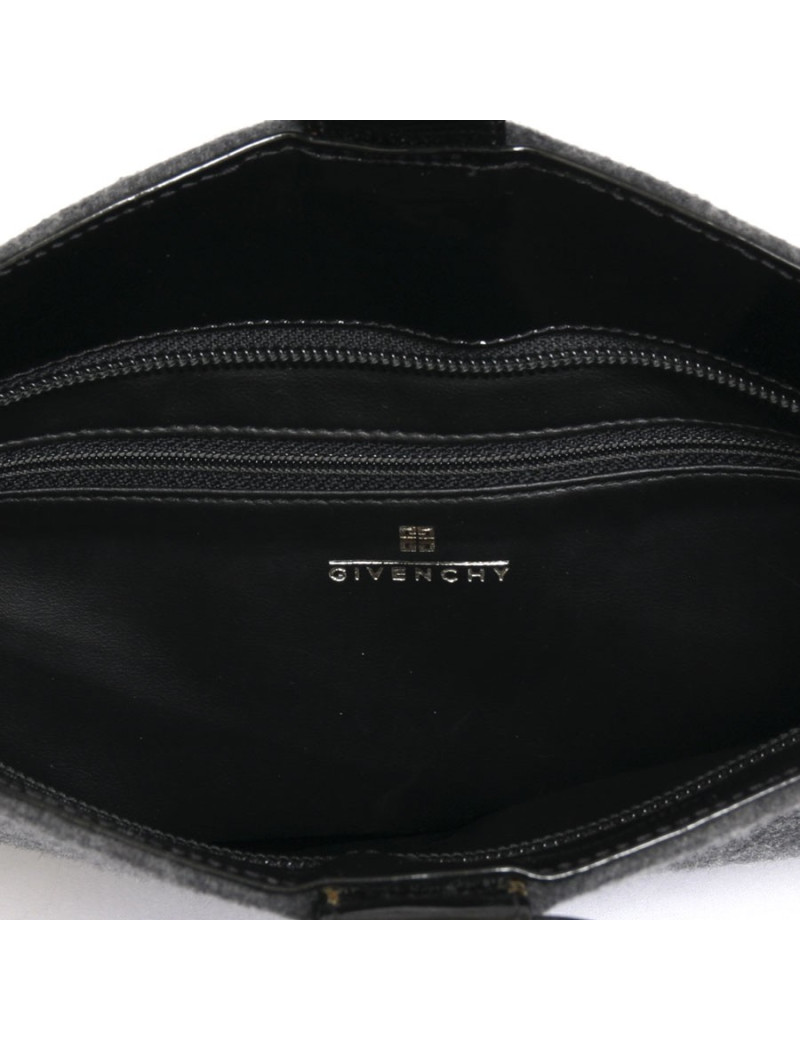 Sac GIVENCHY feutrine grise et vernis noir