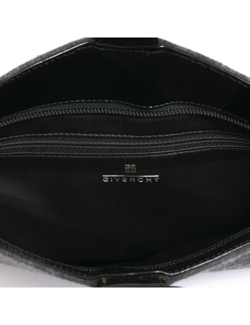 Sac GIVENCHY feutrine grise et vernis noir