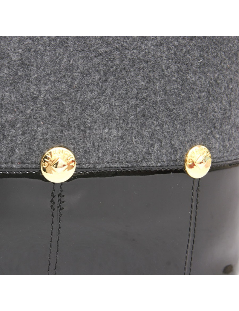 Sac GIVENCHY feutrine grise et vernis noir