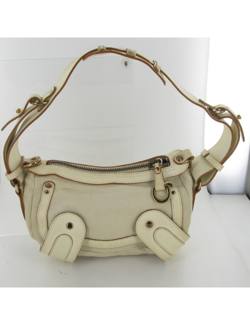 Sac cuir et tissu Ã©cru CHLOE