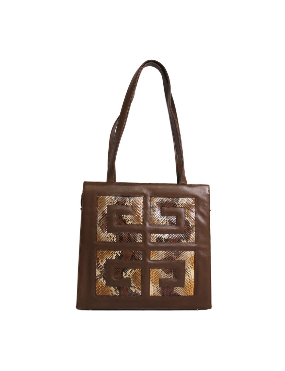 Sac GIVENCHY en cuir d'agneau marron et python