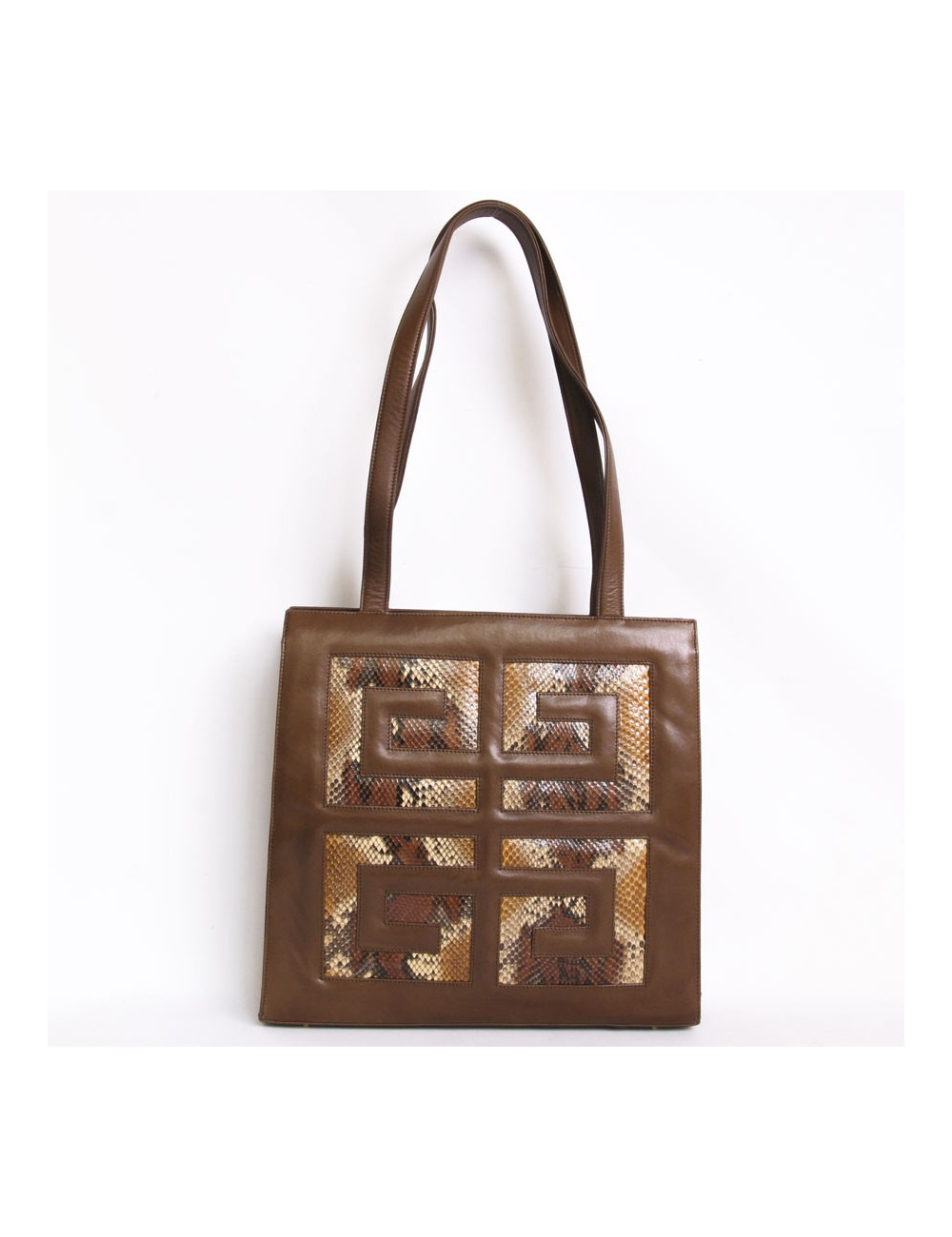 Sac GIVENCHY en cuir d'agneau marron et python