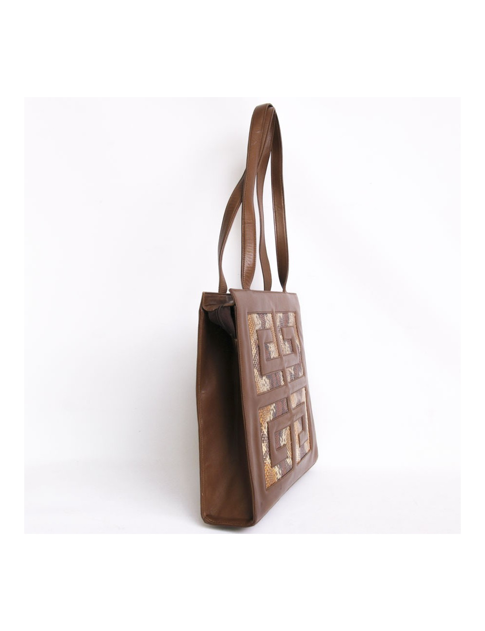 Sac GIVENCHY en cuir d'agneau marron et python