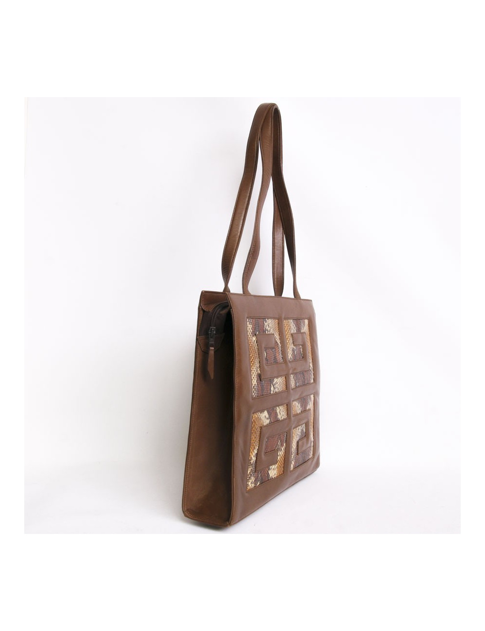 Sac GIVENCHY en cuir d'agneau marron et python