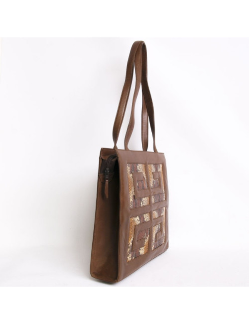 Sac GIVENCHY en cuir d'agneau marron et python
