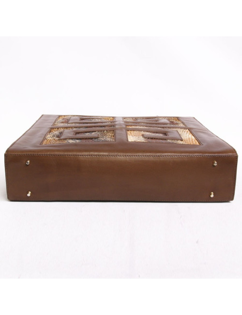 Sac GIVENCHY en cuir d'agneau marron et python