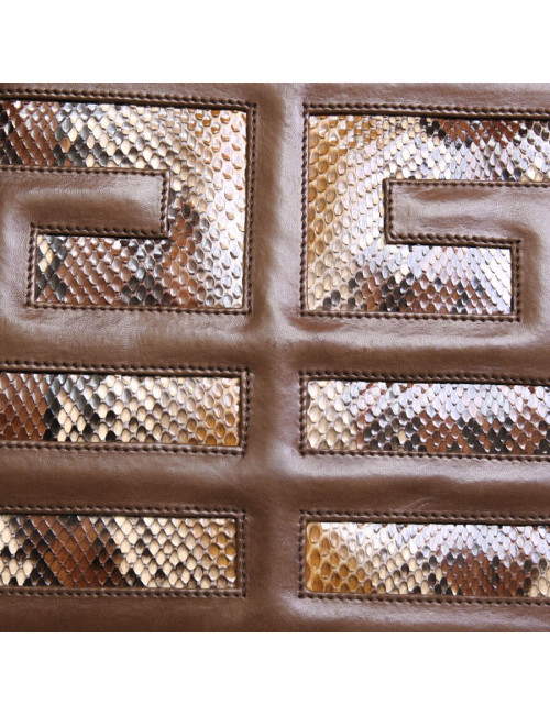 Sac GIVENCHY en cuir d'agneau marron et python