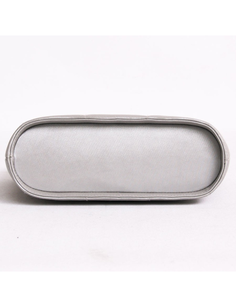 Mini sac CHANEL en lurex gris perle