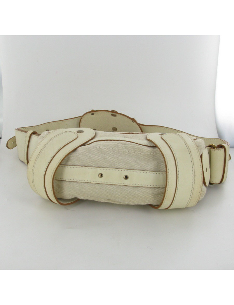 Sac cuir et tissu Ã©cru CHLOE