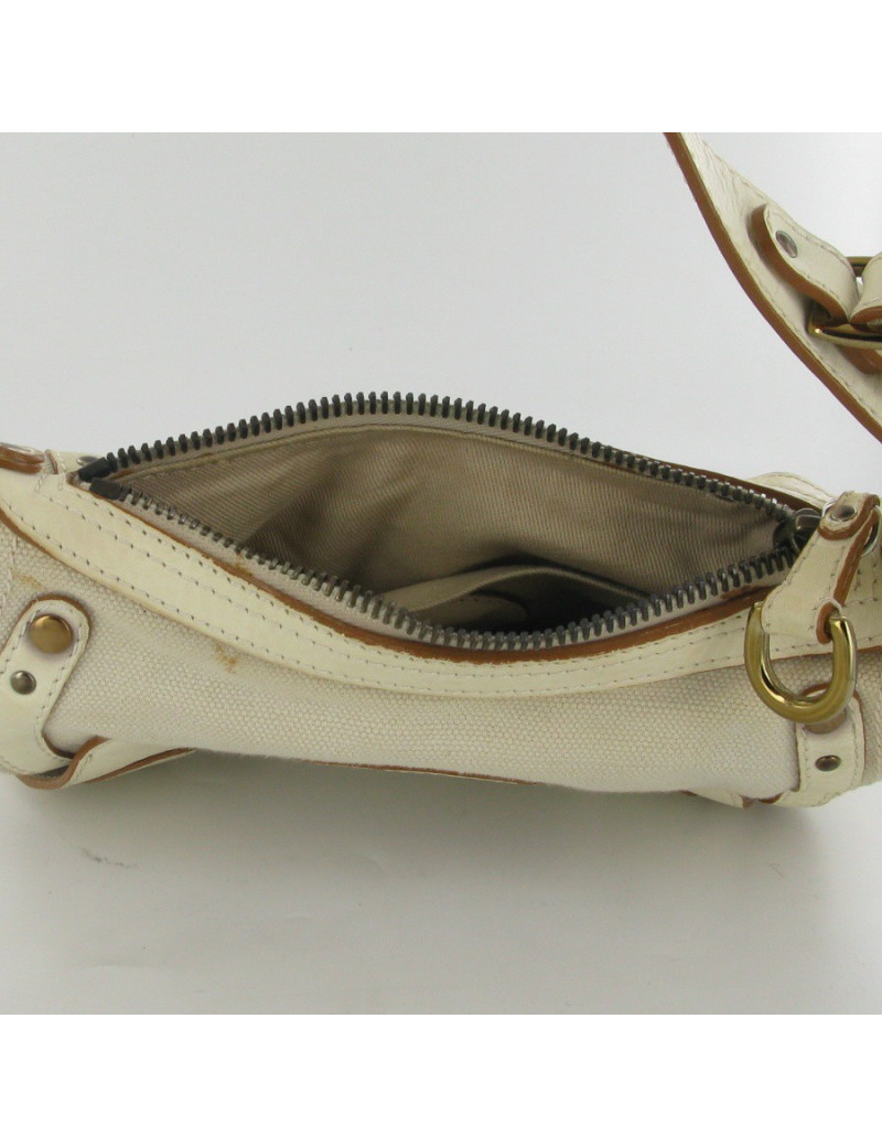 Sac cuir et tissu Ã©cru CHLOE