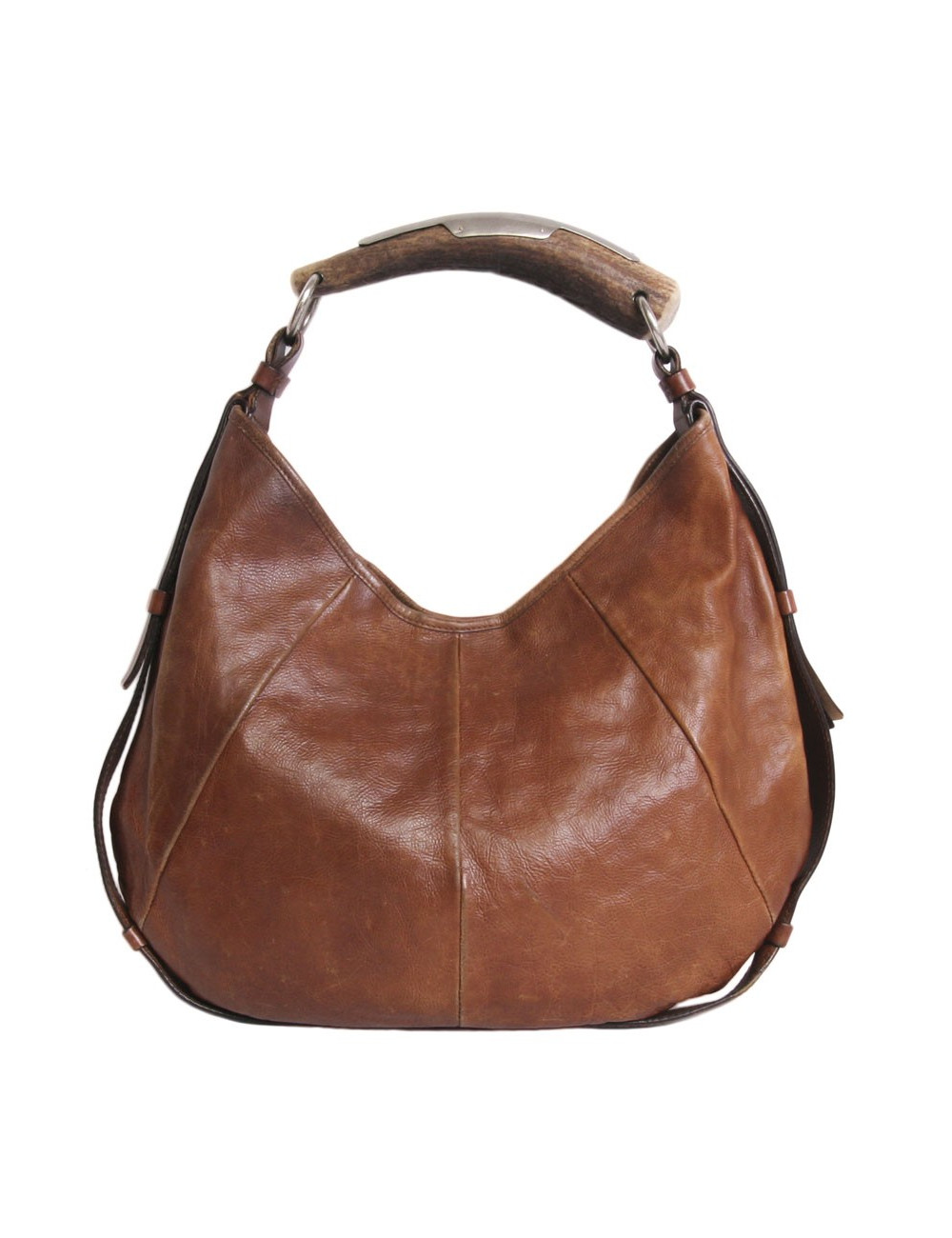 Sac "Mombassa" YVES SAINT LAURENT cuir vieilli havane