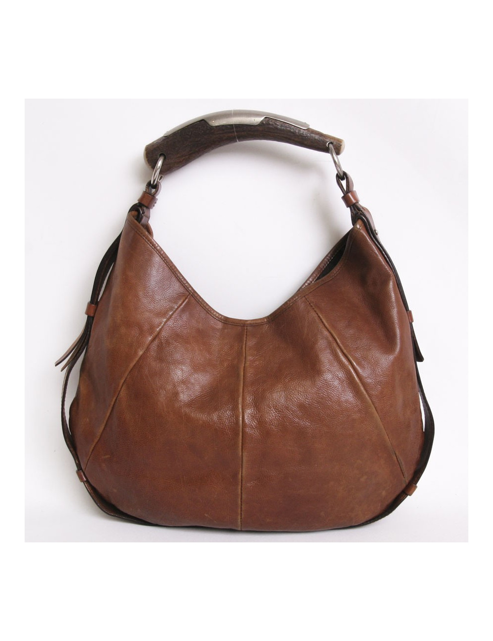 Sac "Mombassa" YVES SAINT LAURENT cuir vieilli havane