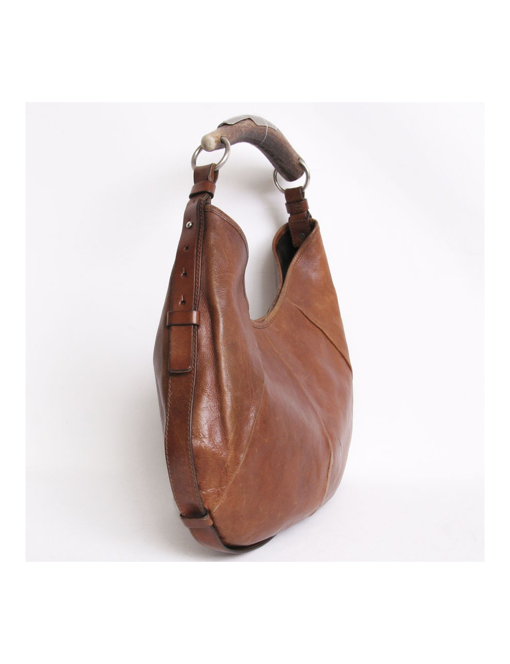 Sac "Mombassa" YVES SAINT LAURENT cuir vieilli havane