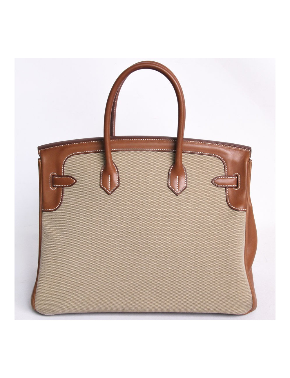 Sac Birkin 35 HERMES veau barenia et toile
