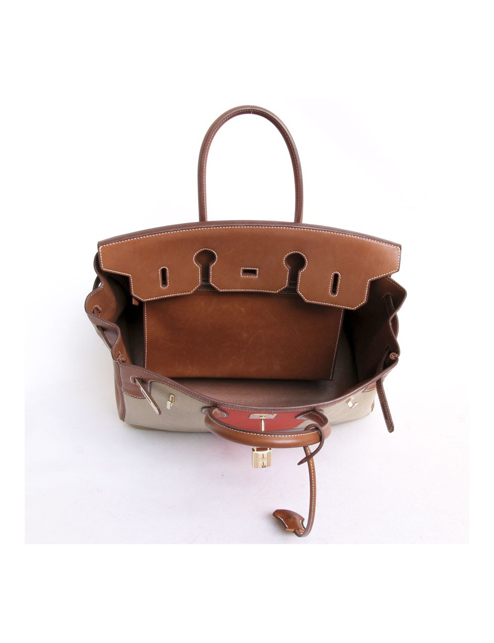 Sac Birkin 35 HERMES veau barenia et toile