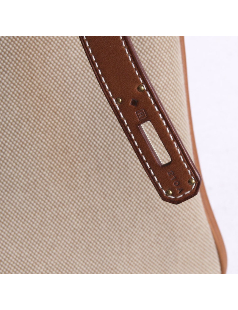 Sac Birkin 35 HERMES veau barenia et toile