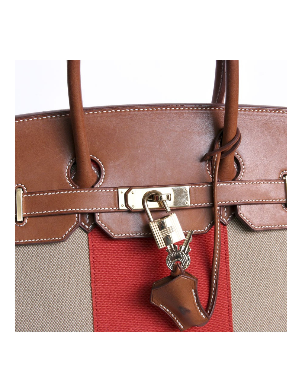 Sac Birkin 35 HERMES veau barenia et toile