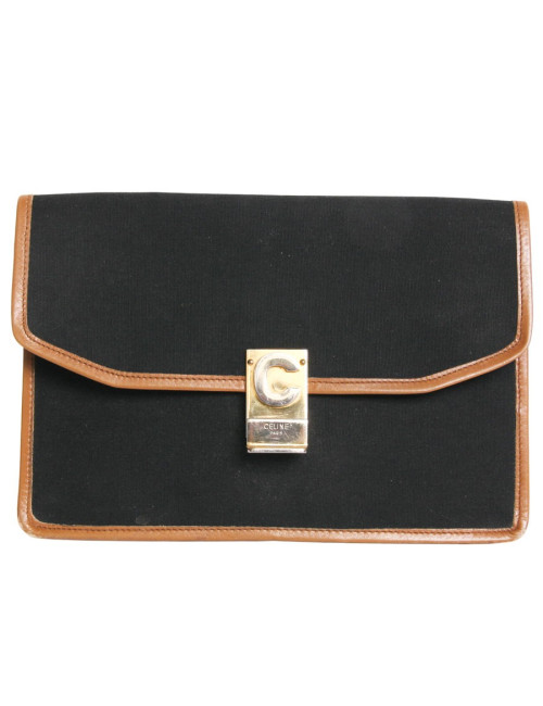 Pochette CELINE vintage en toile noire