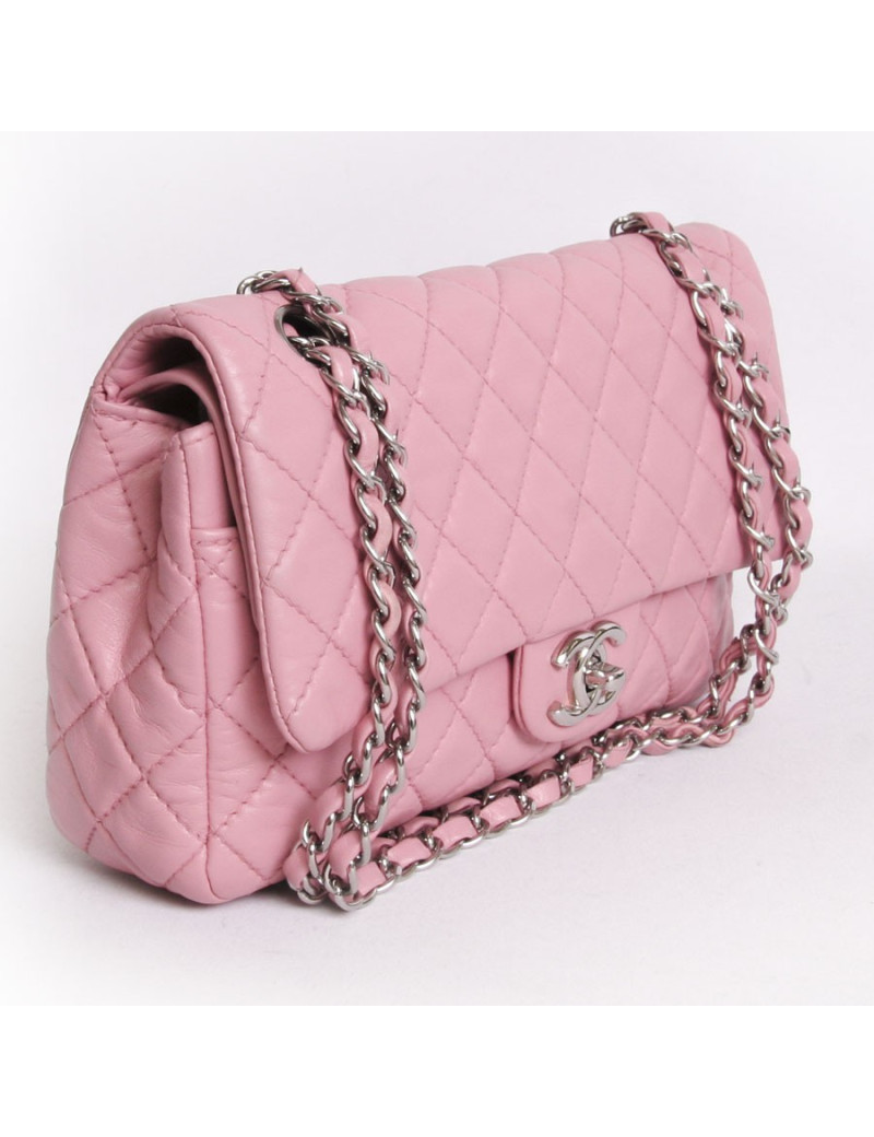 Sac Timeless CHANEL  cuir d'agneau lisse rose