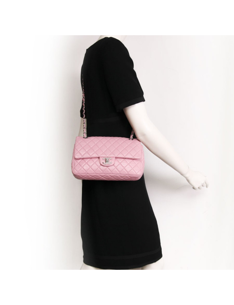 Sac Timeless CHANEL  cuir d'agneau lisse rose