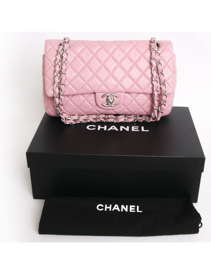 Sac Timeless CHANEL  cuir d'agneau lisse rose