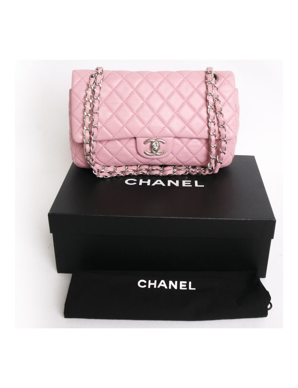 Sac Timeless CHANEL  cuir d'agneau lisse rose