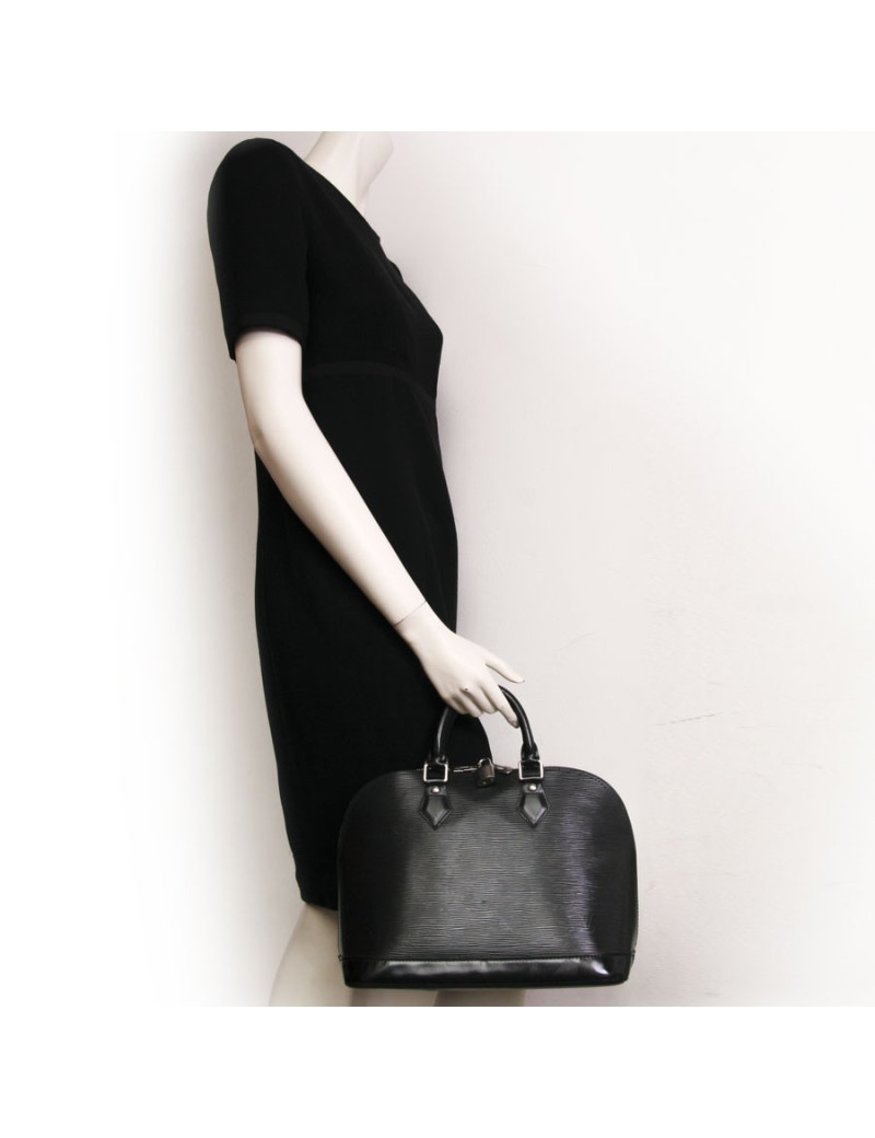 Sac LOUIS VUITTON "Alma" en cuir épi noir TM