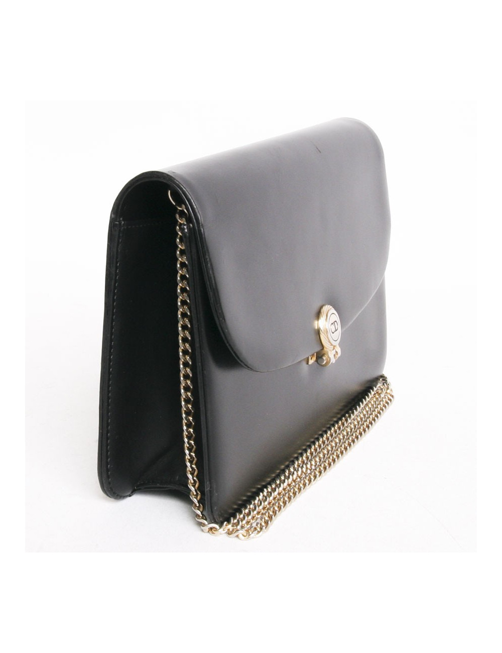 Sac DIOR du soir en cuir box noir vintage