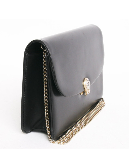 Sac DIOR du soir en cuir box noir vintage