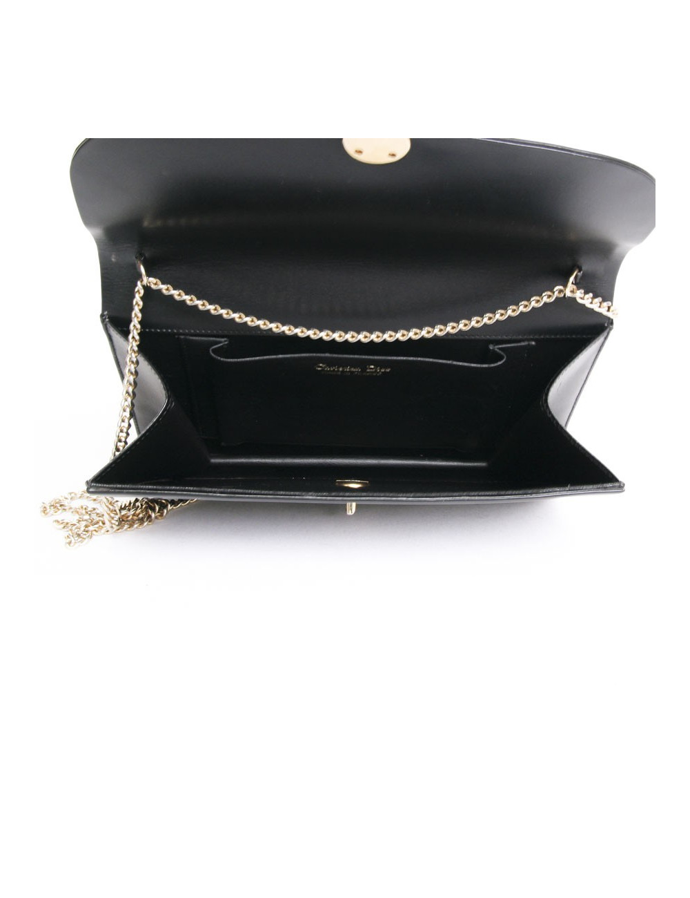 Sac DIOR du soir en cuir box noir vintage