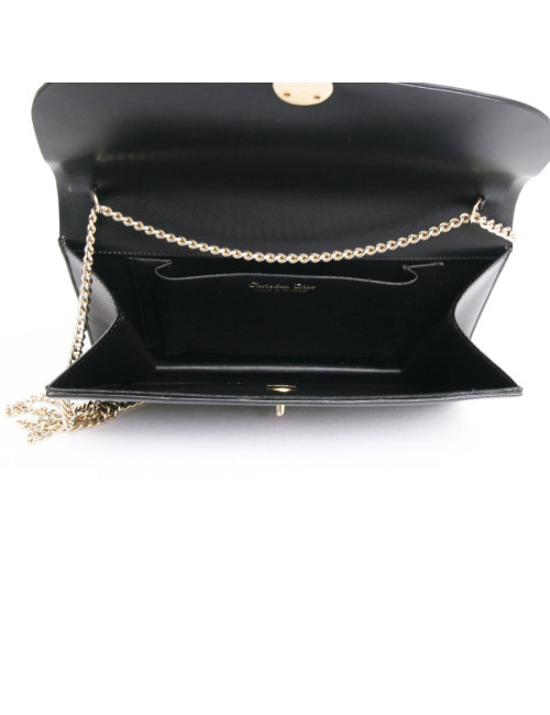Sac DIOR du soir en cuir box noir vintage