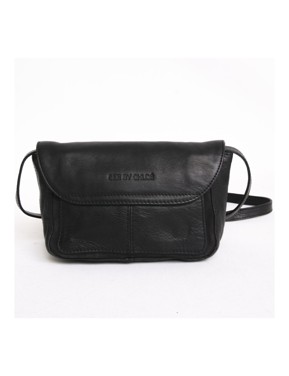 Sac pochette See by CHLOE cuir noir