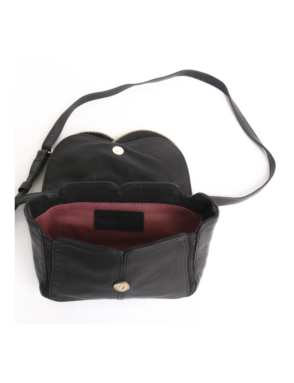 Sac pochette See by CHLOE cuir noir