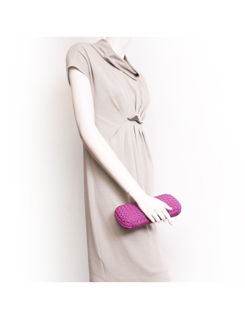 Pochette BOTTEGA VENETA tressée violette