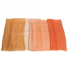 Shawl HERMES cashmere and silk yellow gradient orange