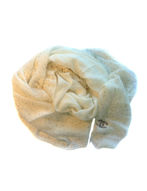 Etole CHANEL écrue en cachemire, soie et petites perles